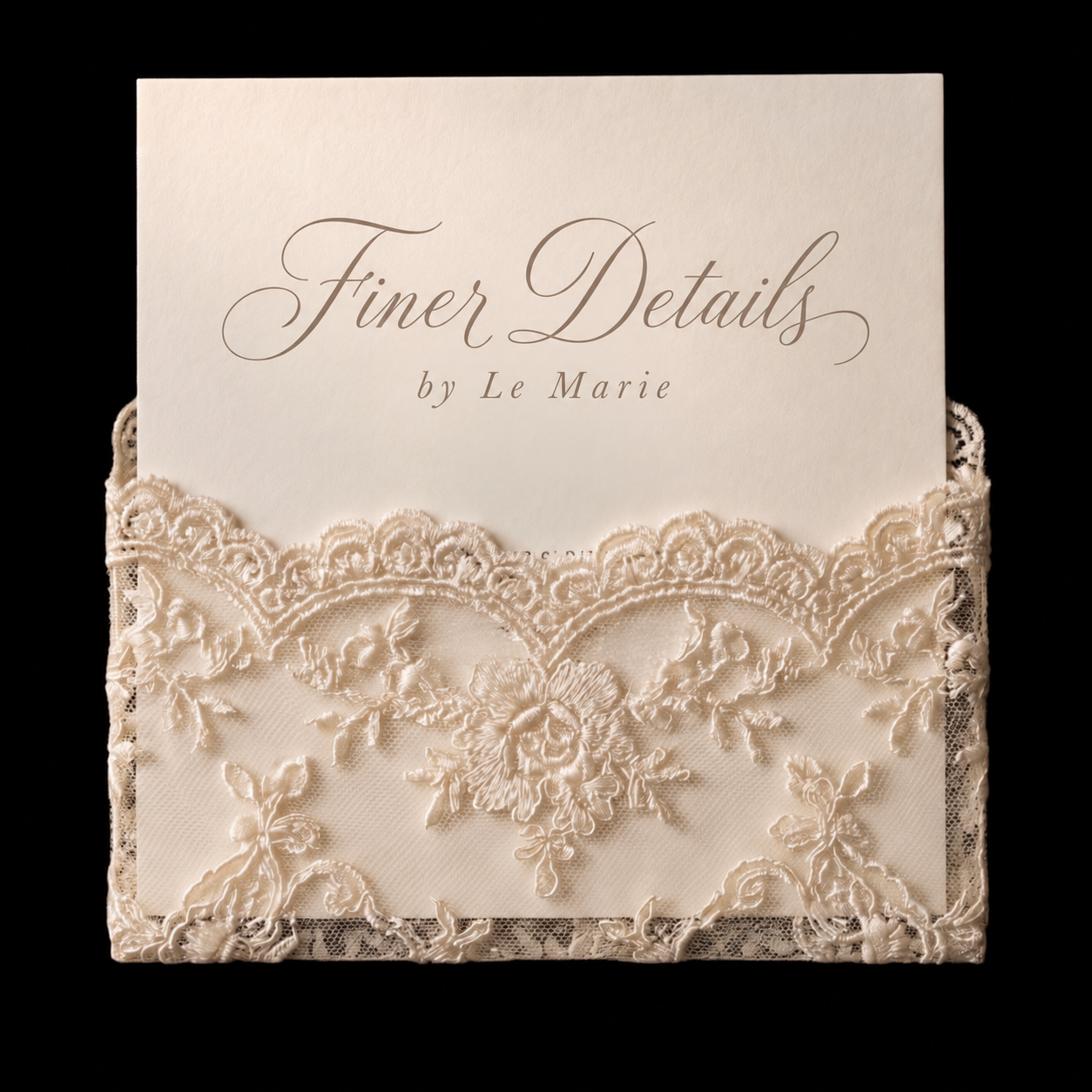 Finer Details lace stationery concept